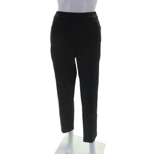 Up! Womens Mid Rise Pull On Plaid Flat Front Trousers Black Size 12